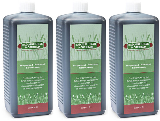 Die kleine Badekur für zuhause: 3 x 1 L Moorbadkonzentrat für 12 Vollbäder